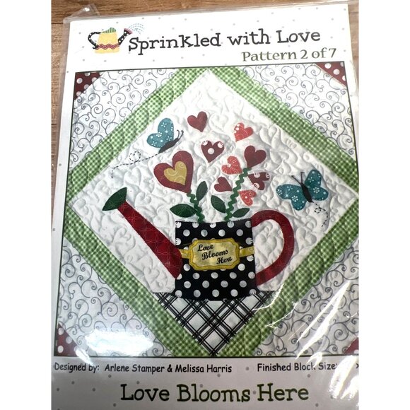 Sprinkled With Love Quilt Pattern 2 Of 7 Love Blooms Here Finished Block Size 18 - Picture 2 of 3